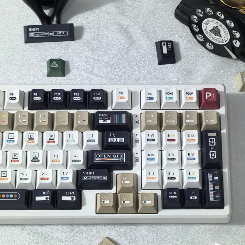 135 Keys Cherry Profile Maximalism Theme PBT Keycap Set - Keebookeys