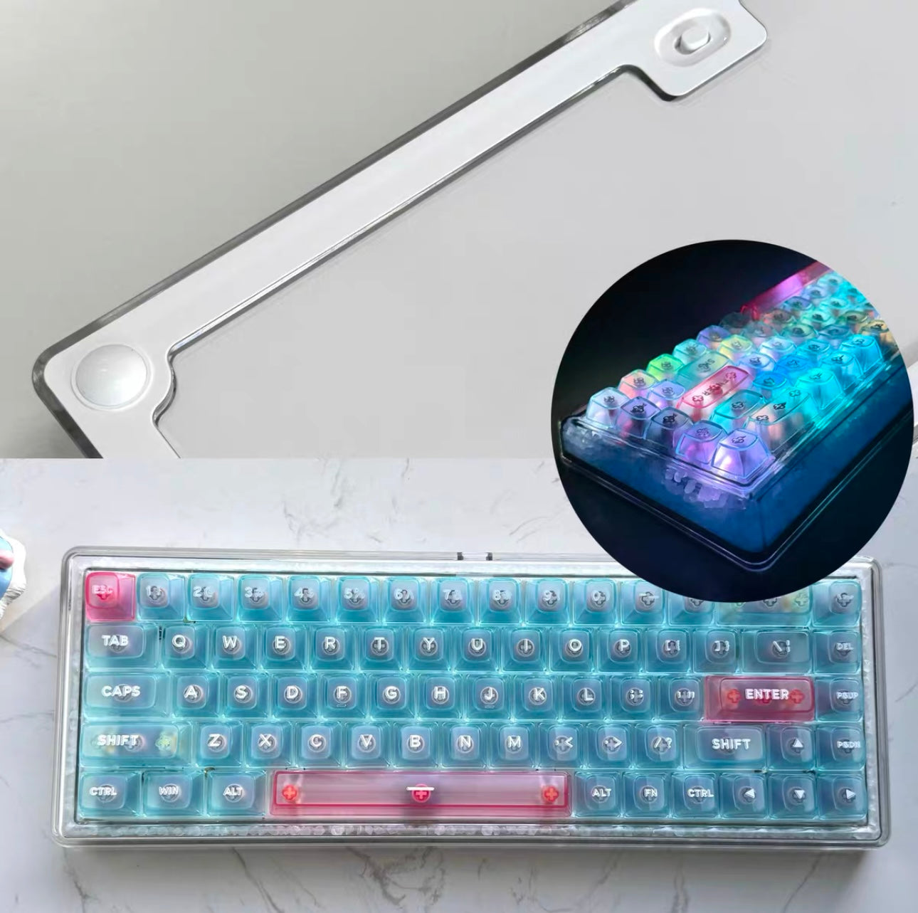 Luminous Glow Stone Keyboard/Base 68 - Keebookeys