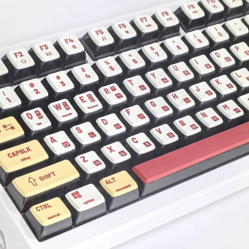 116 Keys ASA Profile Retro Style Pudding Keycaps - Keebookeys