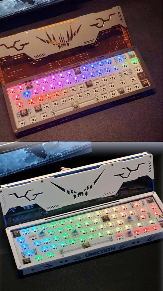 Zuoer 68 Handcrafted Acrylic Keyboard - Gundam Unicorn Theme - Keebookeys