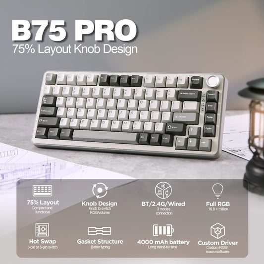 YUNZII B75 PRO Mechanical Keyboard - Keebookeys