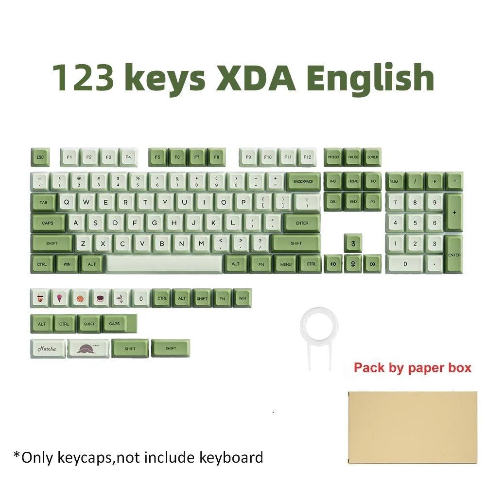 123 Keys XDA Profile Green Tea PBT Keycaps - Keebookeys