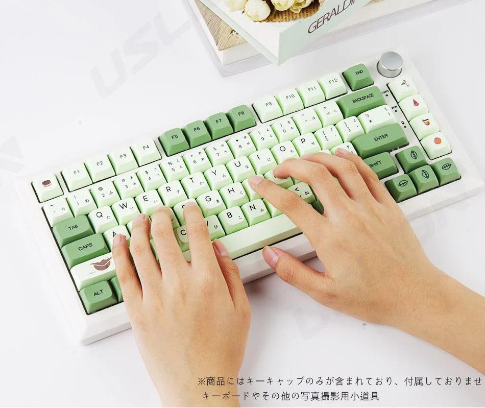 123 Keys XDA Profile Green Tea PBT Keycaps - Keebookeys