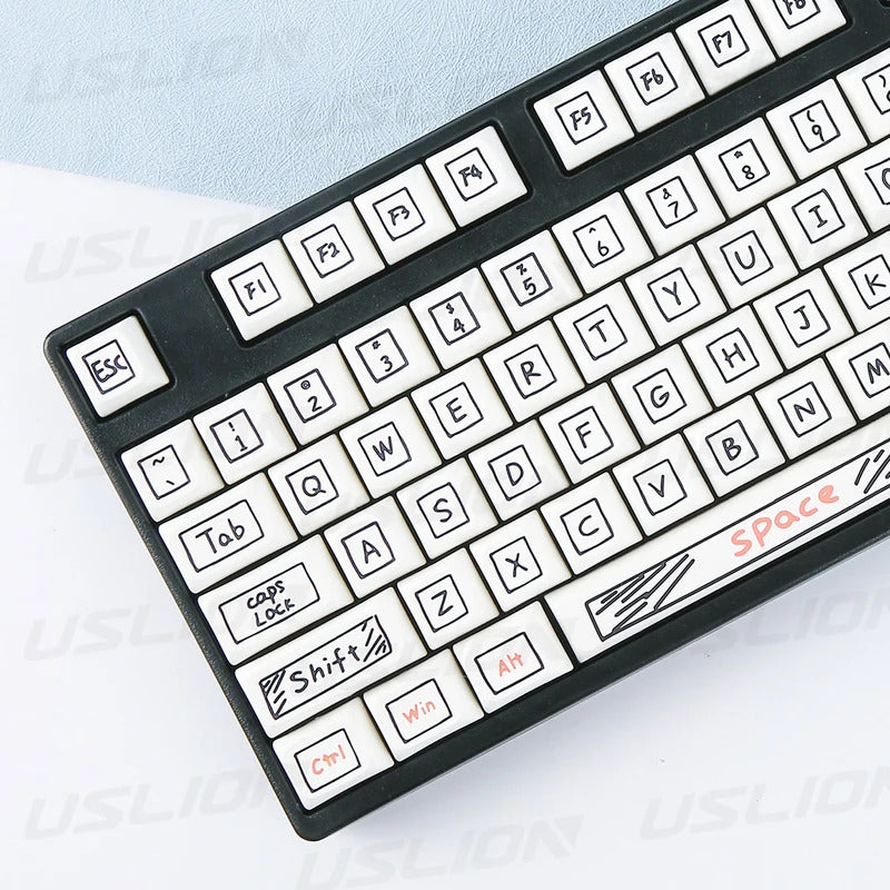 125 Keys Graffiti Theme XDA Profile PBT Keycaps - Keebookeys
