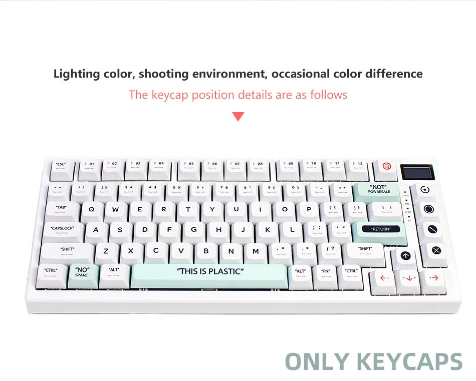 141 Keys XDA Profile Plastic Theme PBT Keycaps - Keebookeys
