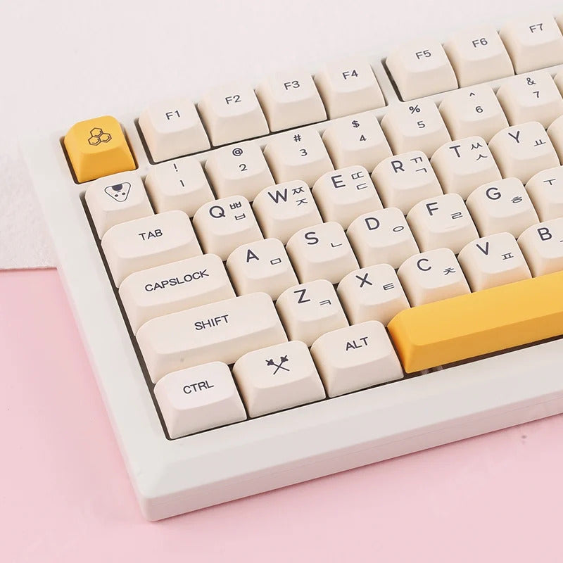 XDA Profile Honey Milk Theme PBT Keycaps - Keebookeys