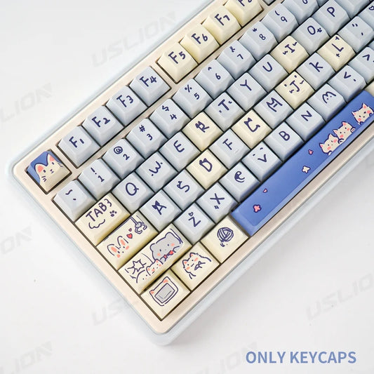 95 Keys Bunny & Cat PBT Keycaps Cherry Profile - Keebookeys