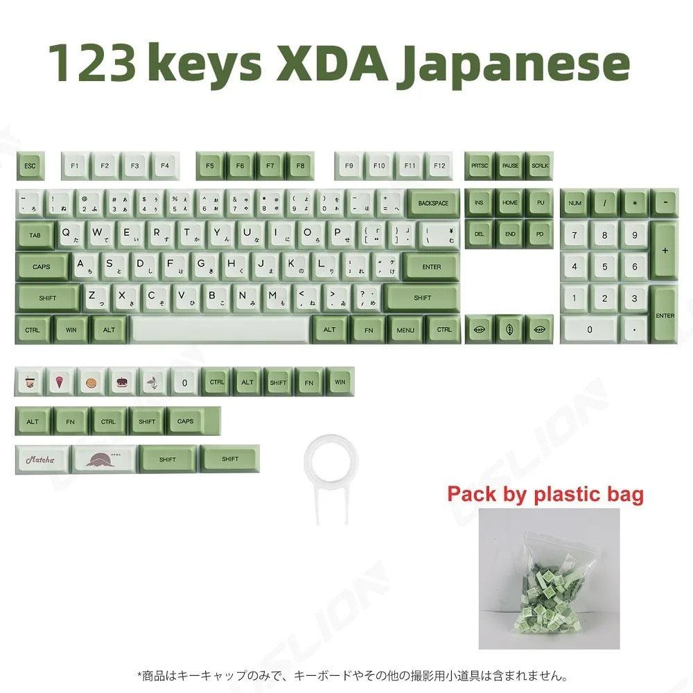 123 Keys XDA Profile Green Tea PBT Keycaps - Keebookeys