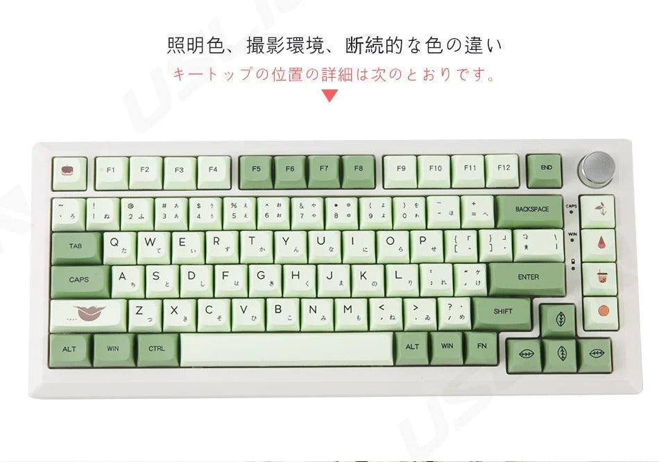 123 Keys XDA Profile Green Tea PBT Keycaps - Keebookeys