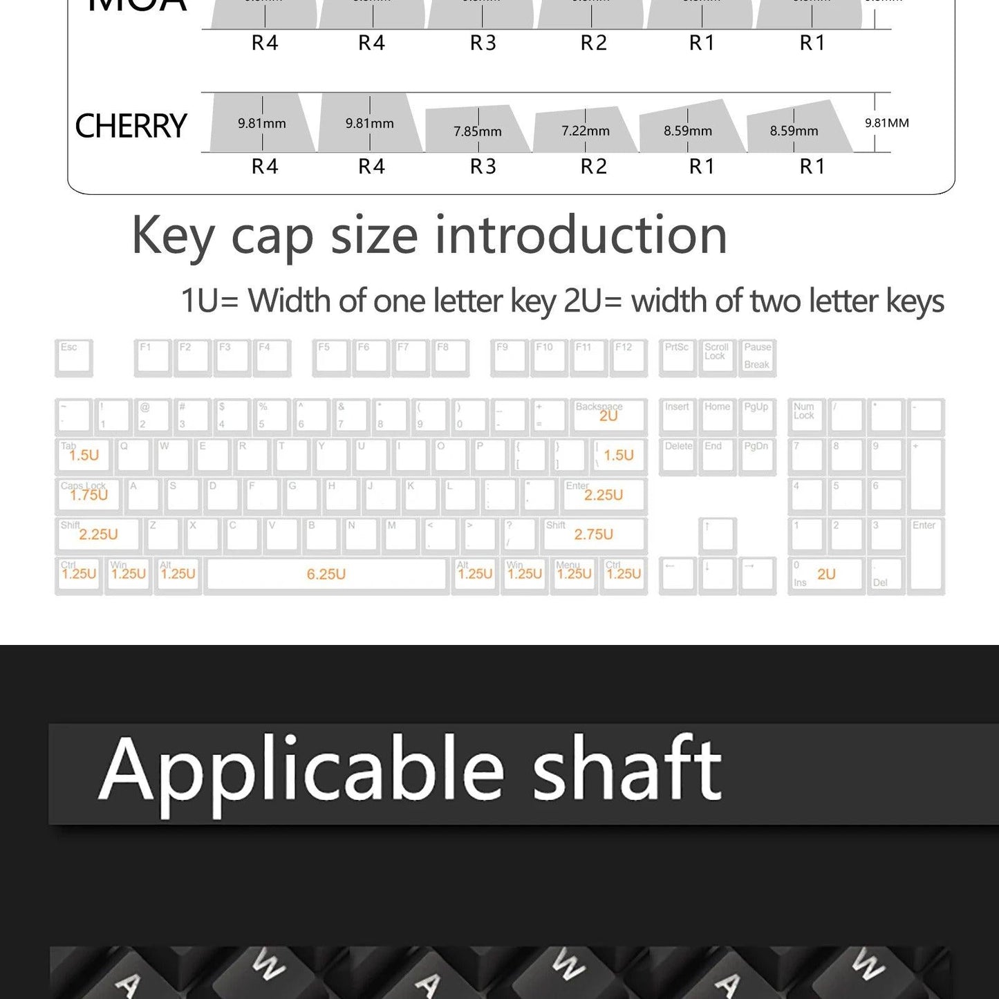 USLION 132 Keys MOA Profile Ice Cream Bear Theme PBT Keycaps - Keebookeys