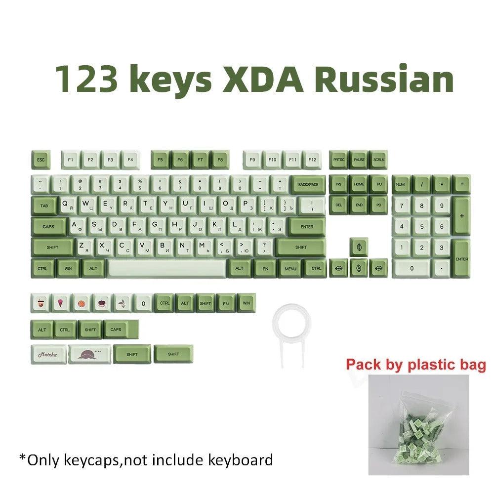 123 Keys XDA Profile Green Tea PBT Keycaps - Keebookeys