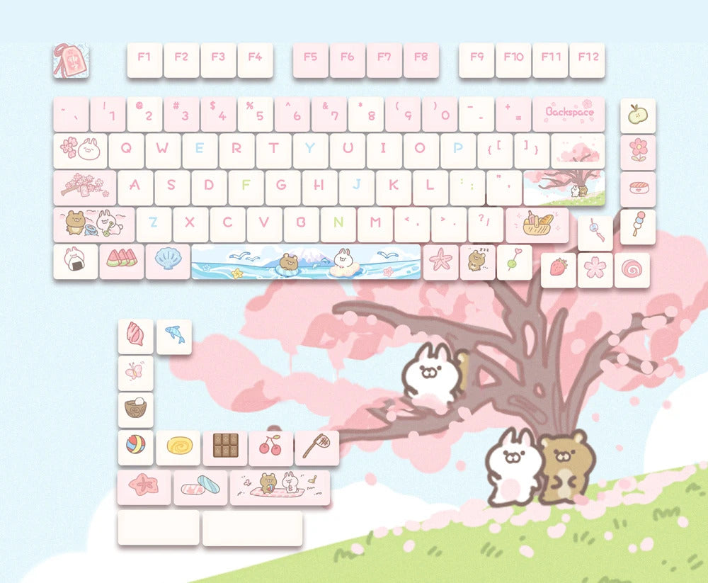 95 Keys Cherry Profile Sweet Zoo Series II PBT Keycaps - Keebookeys