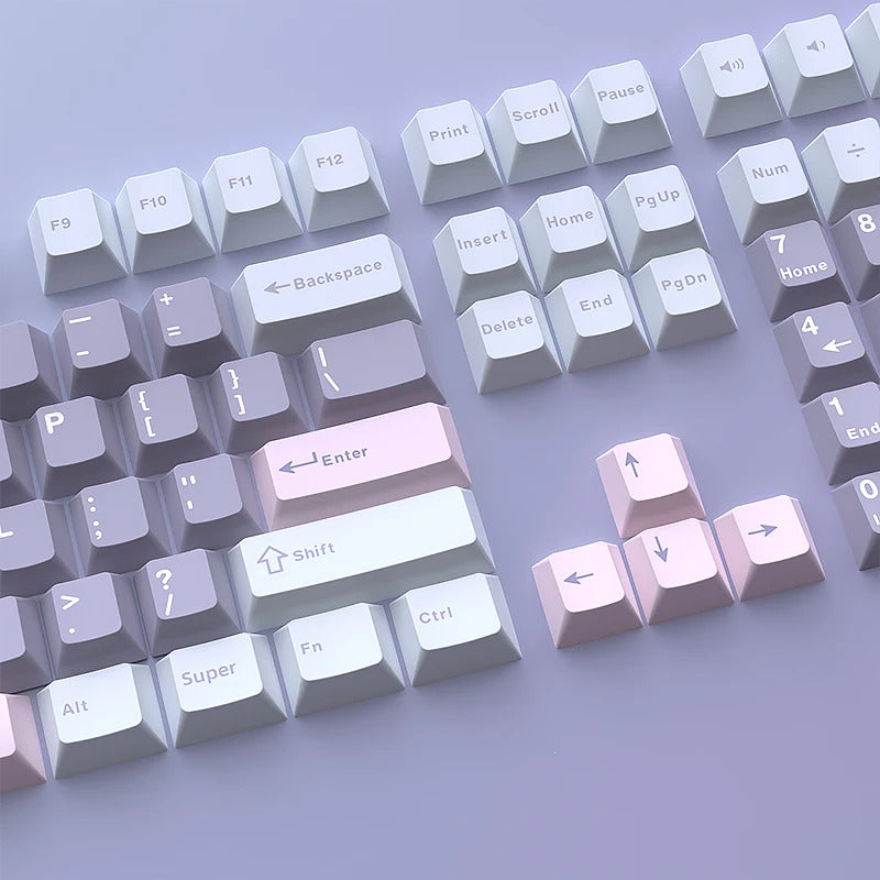 126 Keys Cherry Profile Minimalist PBT Keycaps - Keebookeys