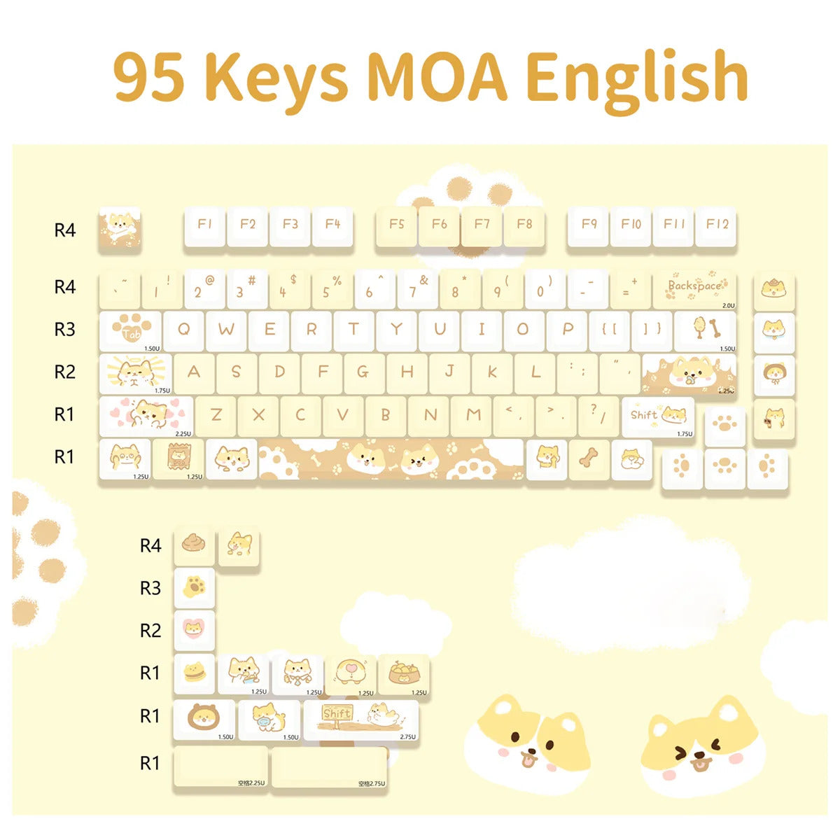 95 Keys Cherry Profile Sweet Zoo Series III PBT Keycaps - Keebookeys