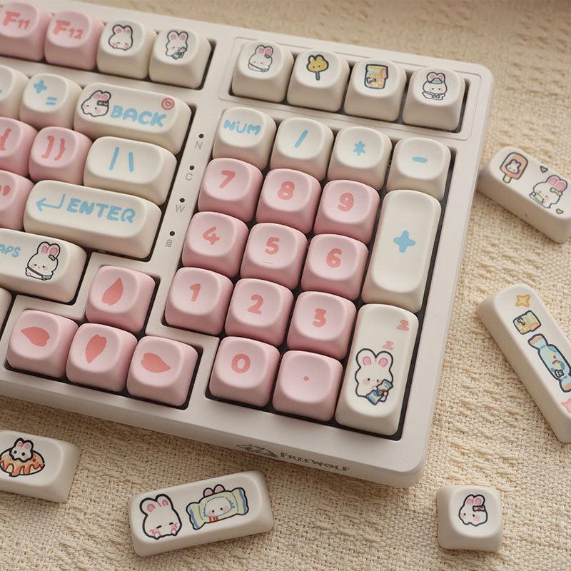 MOA Profile Milk Candy Bunny Keycaps - Keebookeys