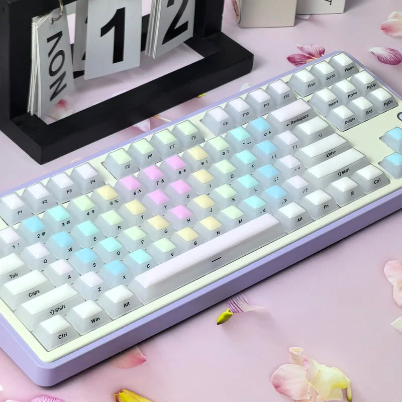 124 Keys Cherry Profile Rainbow Soft Candy Keycaps - Keebookeys