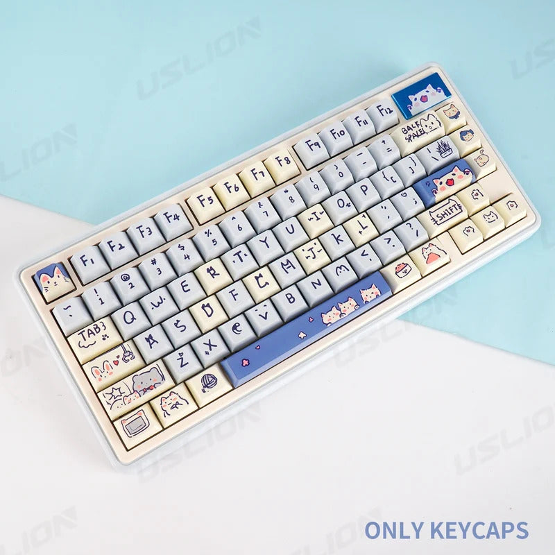 95 Keys Bunny & Cat PBT Keycaps Cherry Profile - Keebookeys