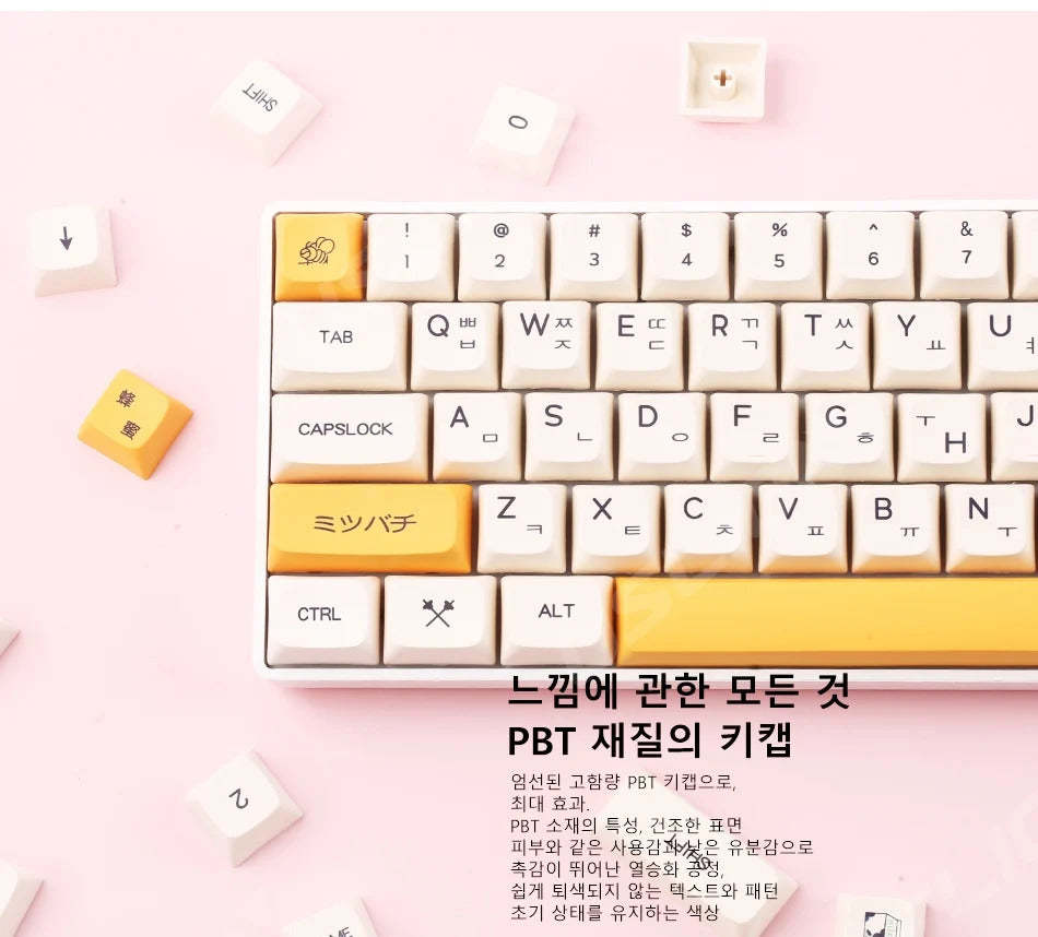XDA Profile Honey Milk Theme PBT Keycaps - Keebookeys