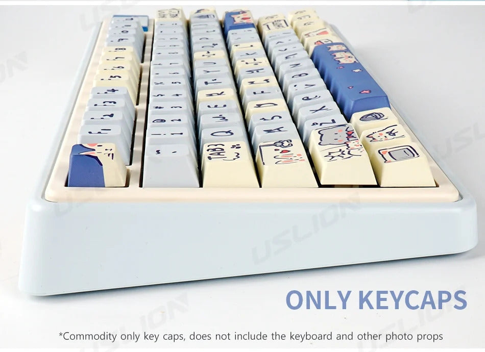 95 Keys Bunny & Cat PBT Keycaps Cherry Profile - Keebookeys