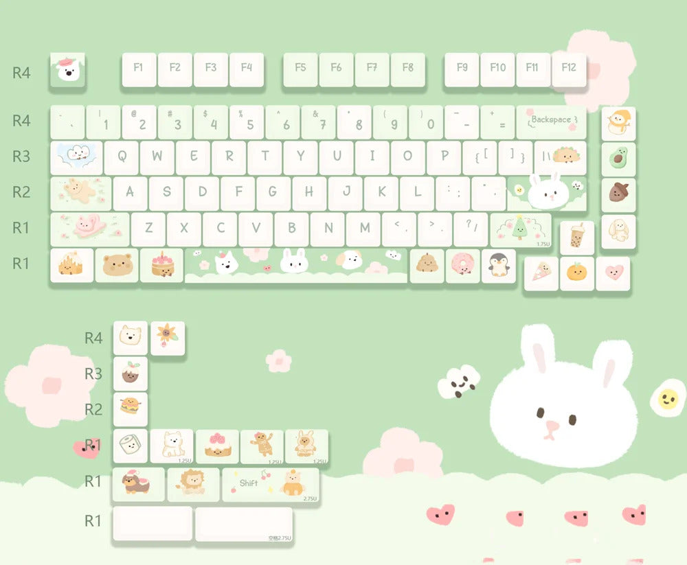 95 Keys Cherry Profile Sweet Zoo Series II PBT Keycaps - Keebookeys