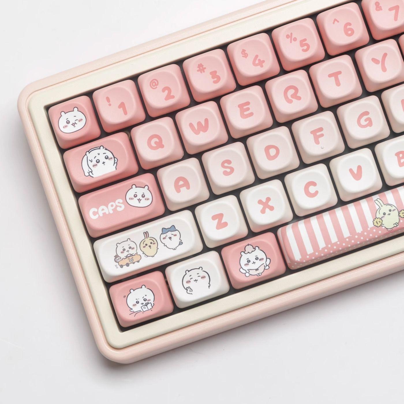 MOA Profile Pink Jiji Keycaps - Keebookeys