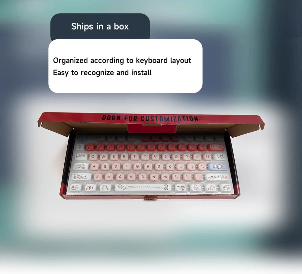 140 Keys SOA Profile Shopping Rabbit Theme PBT Keycaps - Keebookeys