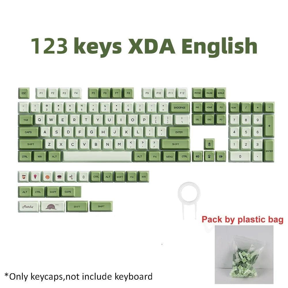123 Keys XDA Profile Green Tea PBT Keycaps - Keebookeys