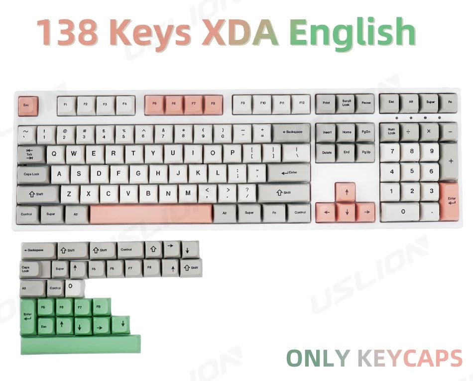 138 Keys Retro Cherry Profile Keycaps - Keebookeys