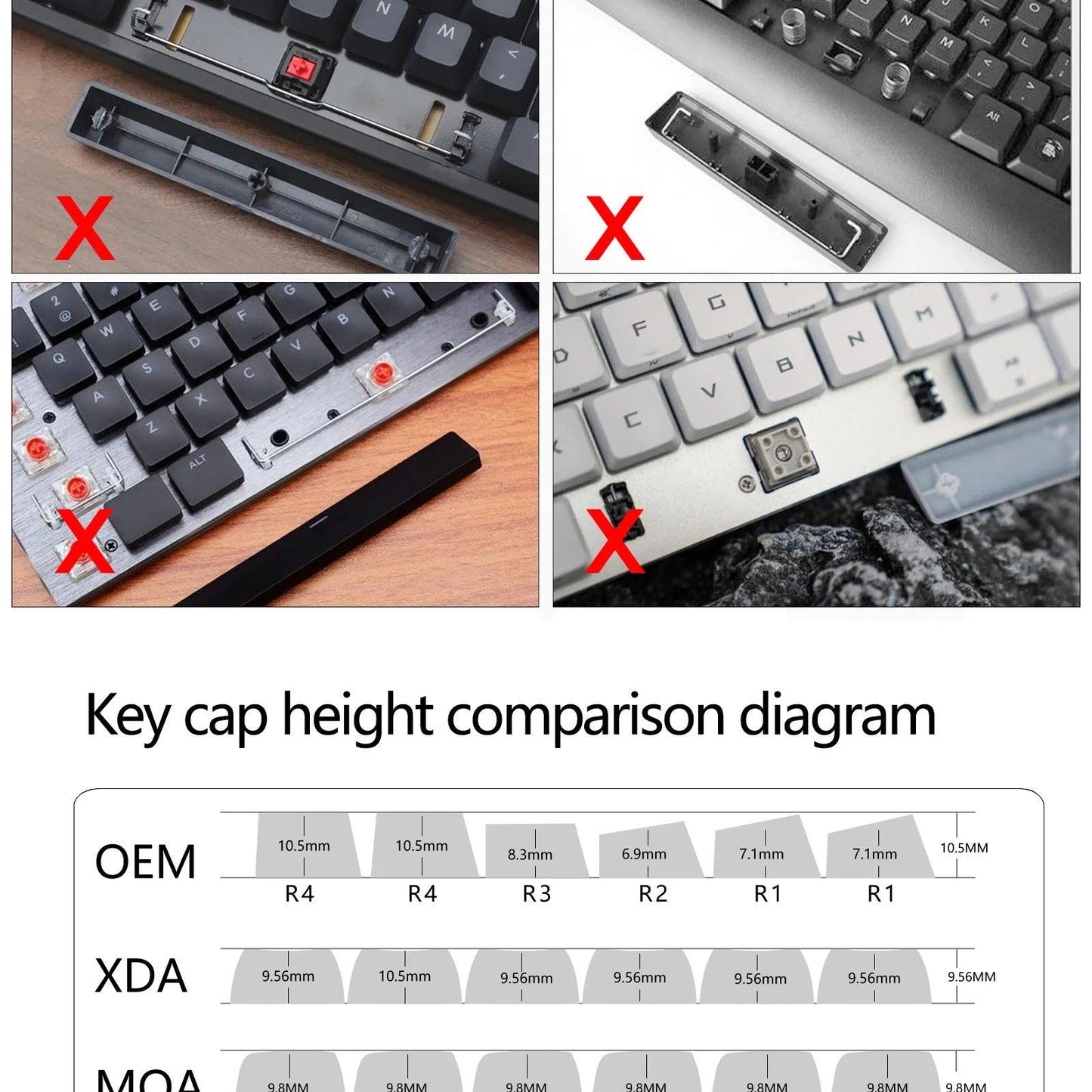 USLION 132 Keys MOA Profile Ice Cream Bear Theme PBT Keycaps - Keebookeys