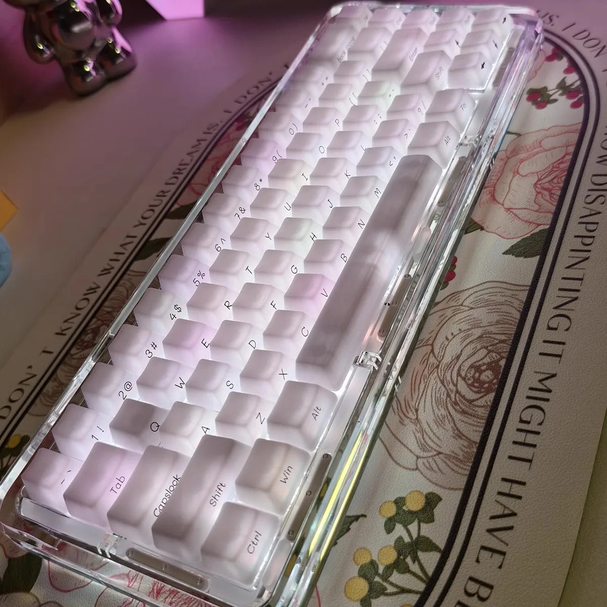 130 Keys OEM Profile Transparent Fog Theme PBT Keycaps - Keebookeys