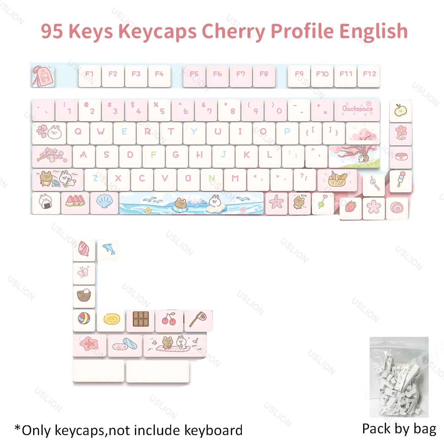 95 Keys Cherry Profile Sweet Zoo Series II PBT Keycaps - Keebookeys