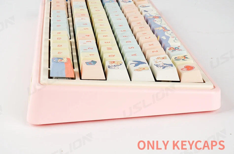 95 Keys Bunny & Cat PBT Keycaps Cherry Profile - Keebookeys