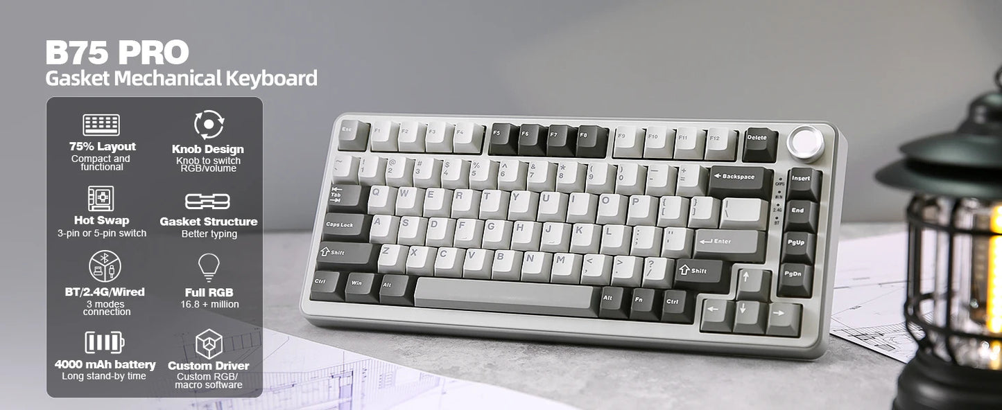 YUNZII B75 PRO Mechanical Keyboard - Keebookeys