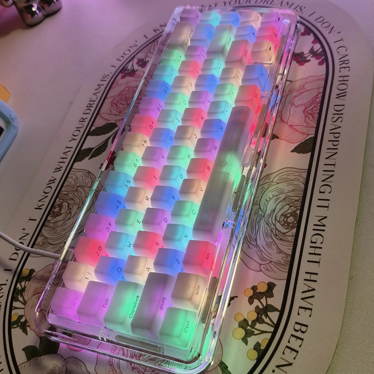 130 Keys OEM Profile Transparent Fog Theme PBT Keycaps - Keebookeys