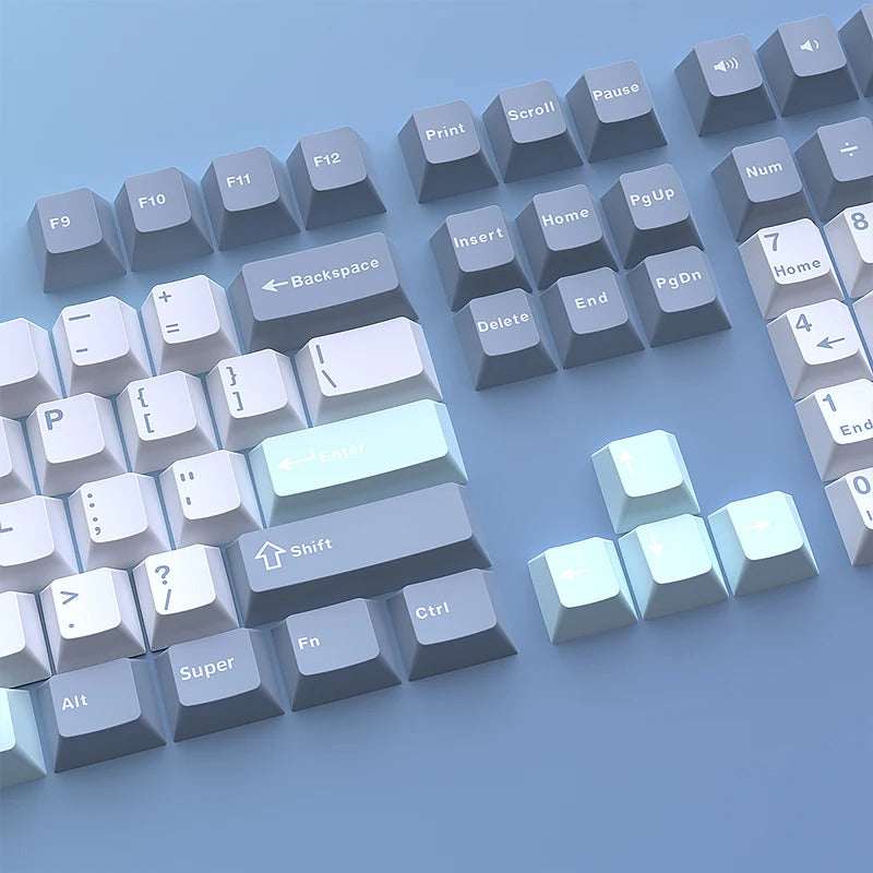 126 Keys Cherry Profile Minimalist PBT Keycaps - Keebookeys