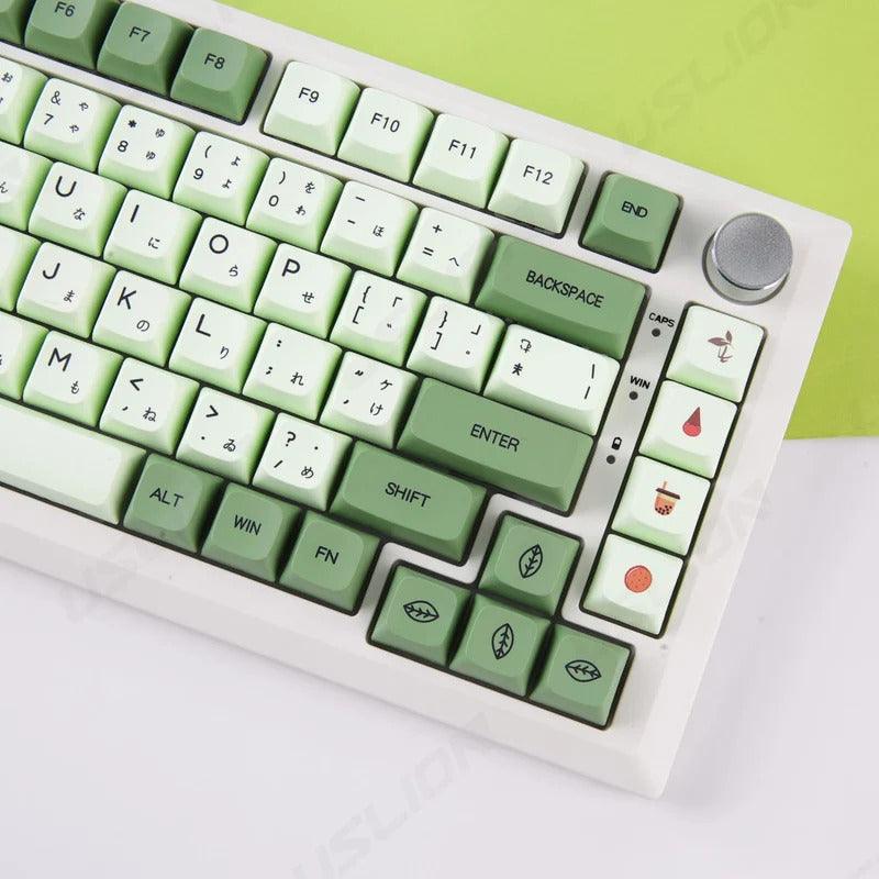 123 Keys XDA Profile Green Tea PBT Keycaps - Keebookeys
