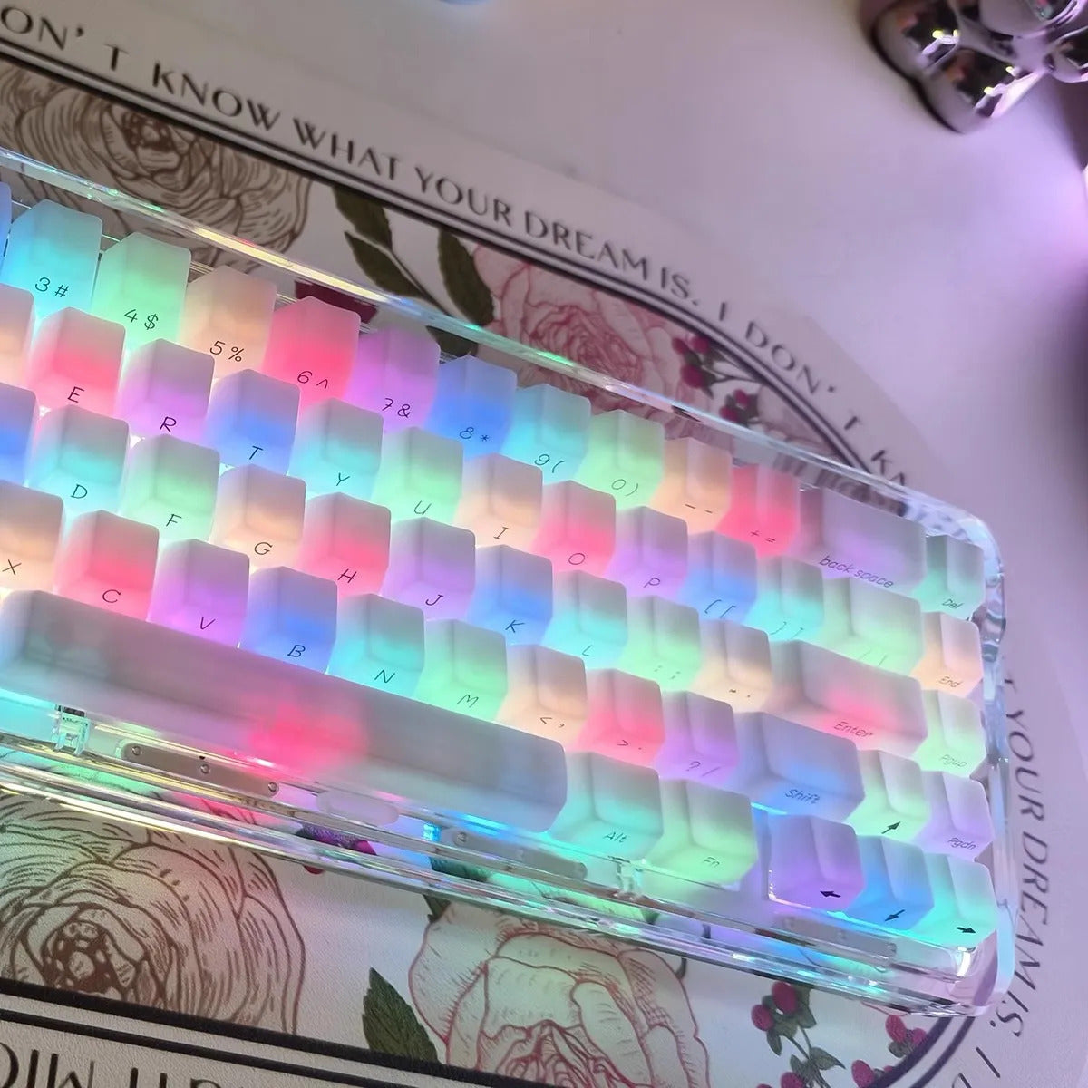 130 Keys OEM Profile Transparent Fog Theme PBT Keycaps - Keebookeys