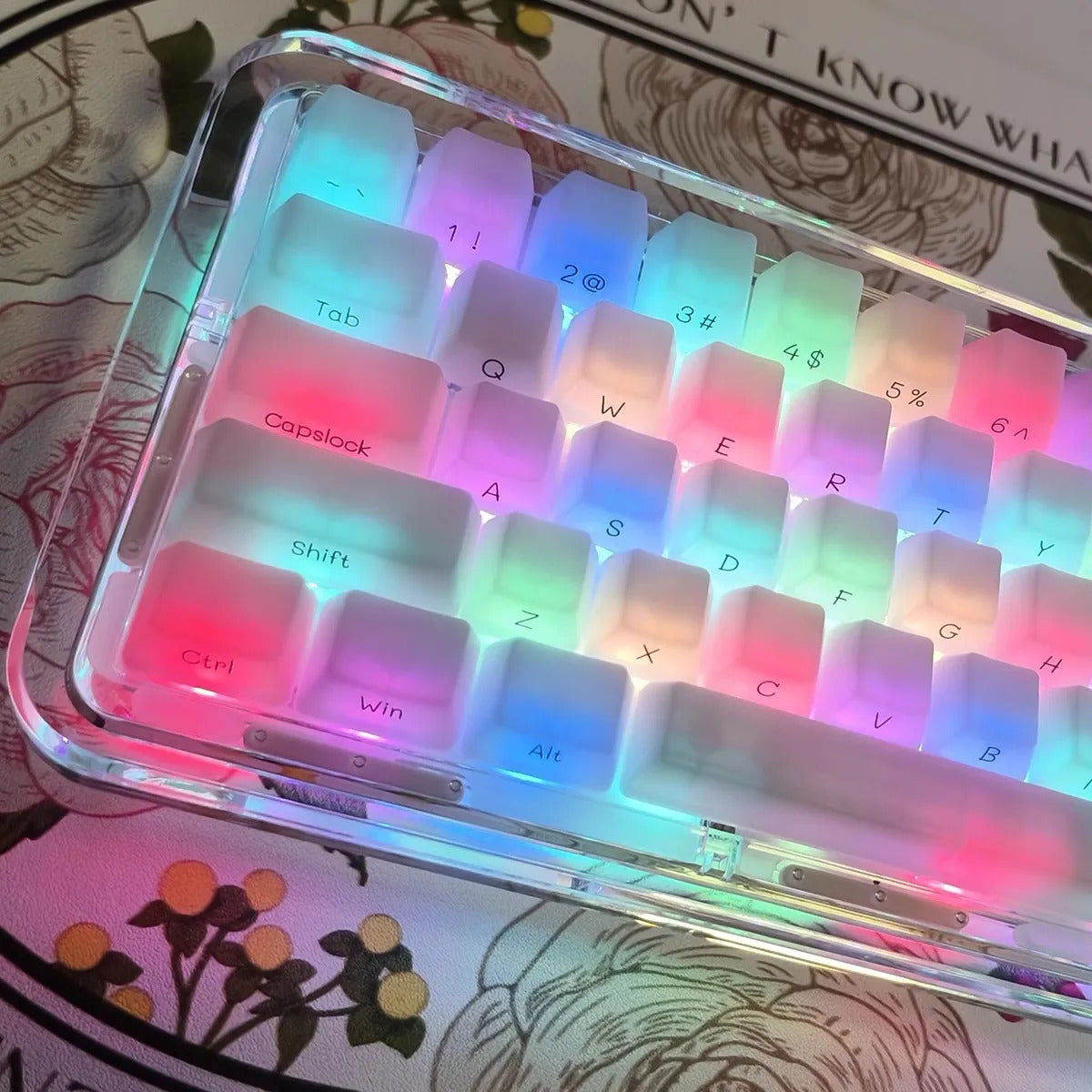 130 Keys OEM Profile Transparent Fog Theme PBT Keycaps - Keebookeys