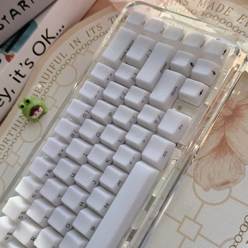 130 Keys OEM Profile Transparent Fog Theme PBT Keycaps - Keebookeys