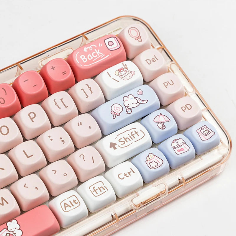 140 Keys SOA Profile Shopping Rabbit Theme PBT Keycaps - Keebookeys