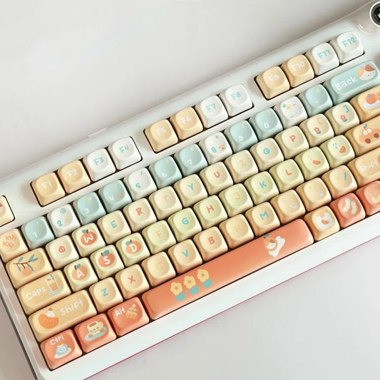 131 Keys XOA Profile Orange Soda Theme PBT Keycaps - Keebookeys