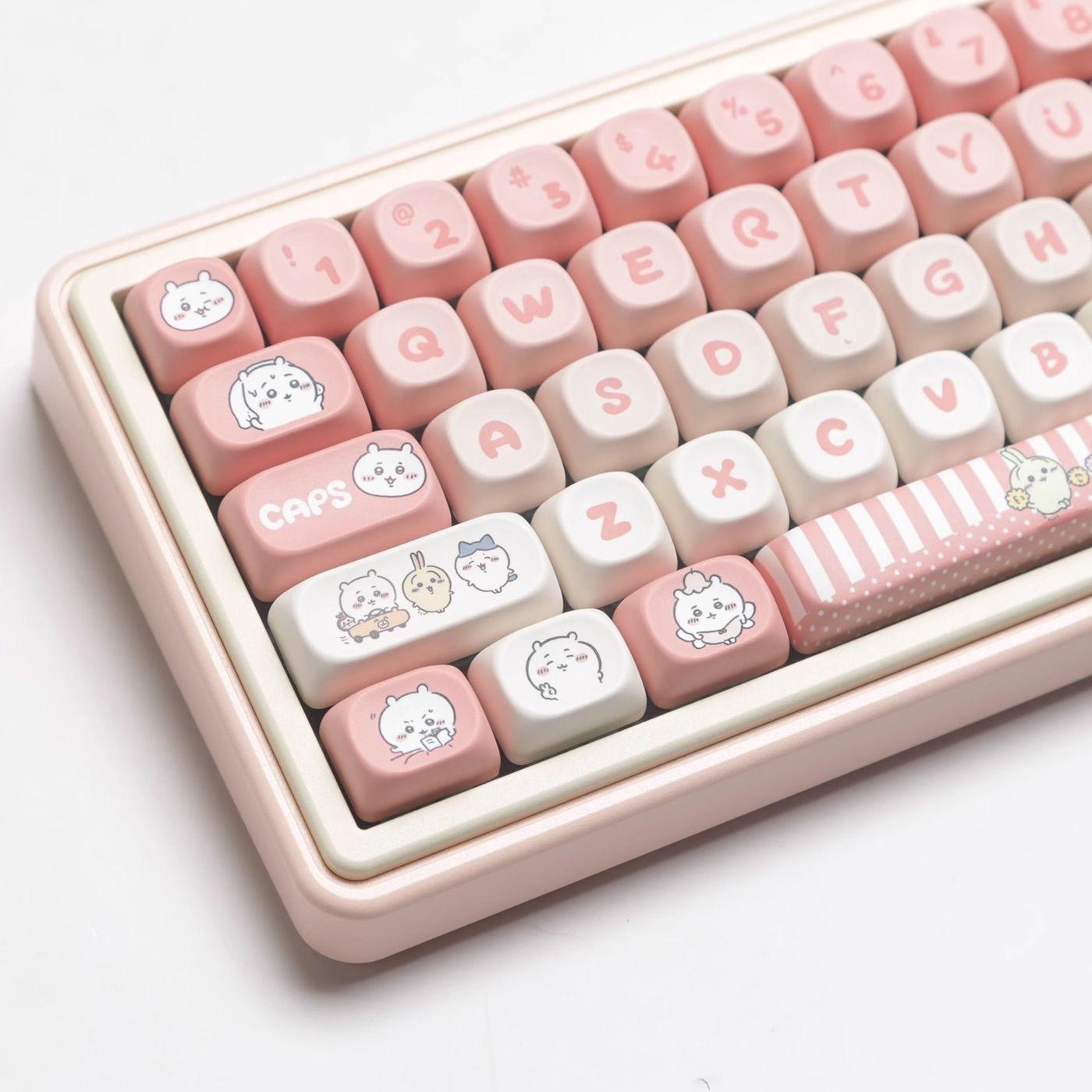 MOA Profile Pink Jiji Keycaps - Keebookeys
