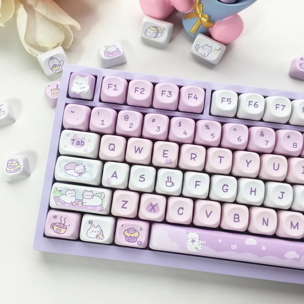 95 Keys Sweet Zoo Series MOA Profile PBT Keycaps - Keebookeys