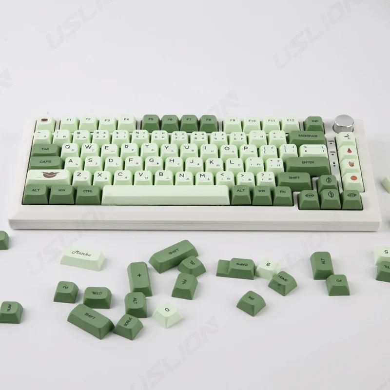 123 Keys XDA Profile Green Tea PBT Keycaps - Keebookeys