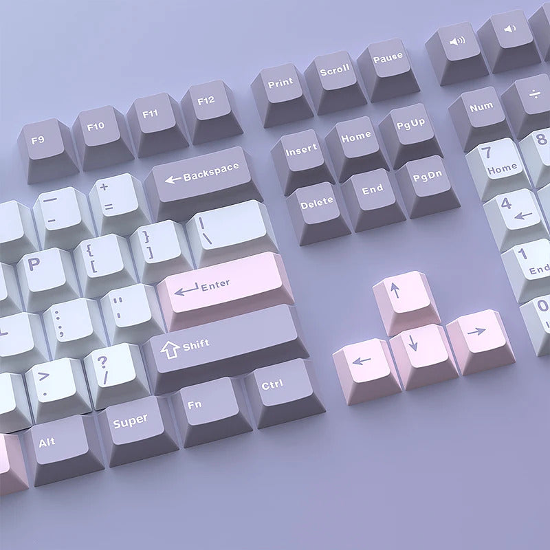126 Keys Cherry Profile Minimalist PBT Keycaps - Keebookeys