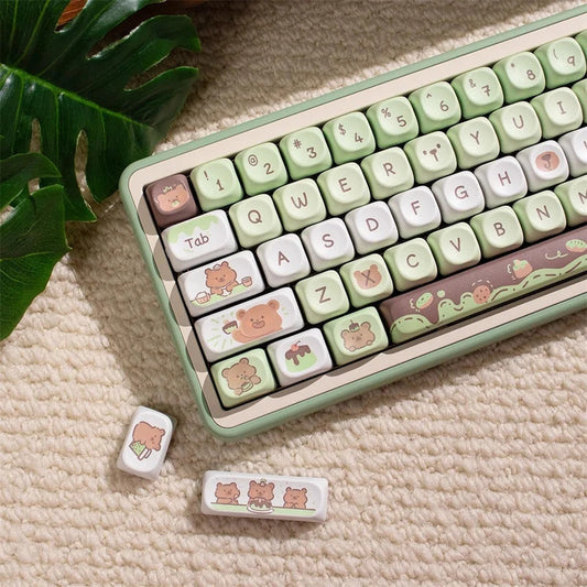 Dessert Bear Theme PBT Key Caps - Keebookeys