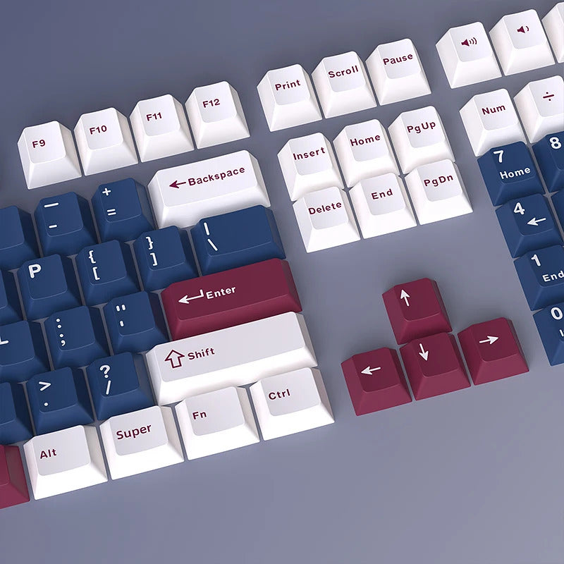 126 Keys Cherry Profile Minimalist PBT Keycaps - Keebookeys