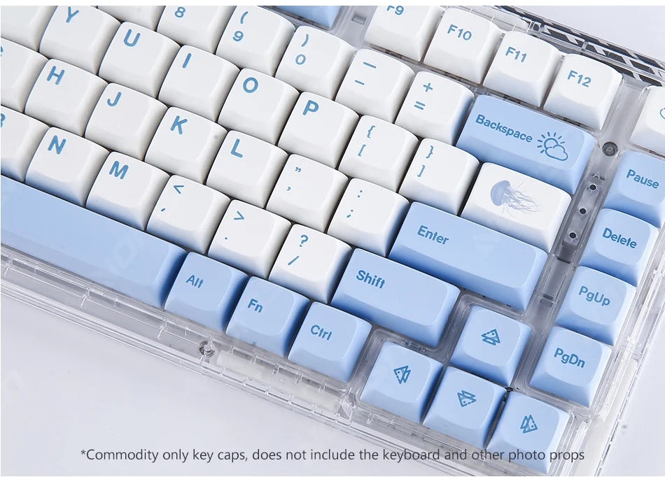 133 Keys XDA Profile Ocean Whale Theme PBT Keycaps - Keebookeys