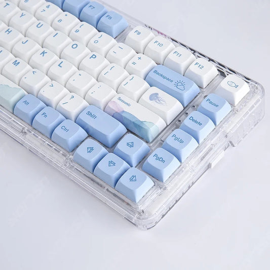 133 Keys XDA Profile Ocean Whale Theme PBT Keycaps - Keebookeys