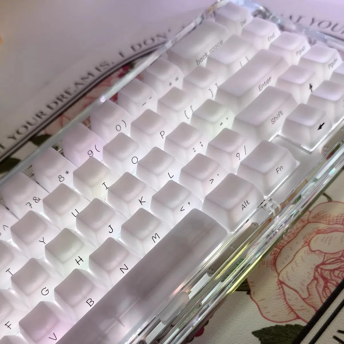 130 Keys OEM Profile Transparent Fog Theme PBT Keycaps - Keebookeys